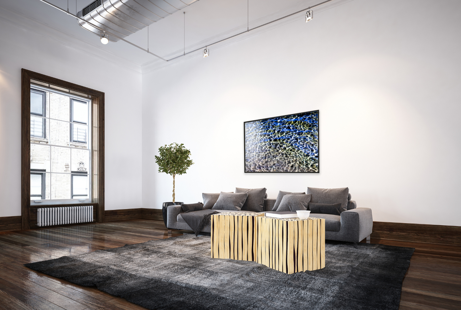 Deep Blue Echo original abstract contextualised office art modern decor photo print by Blair Montague Drake